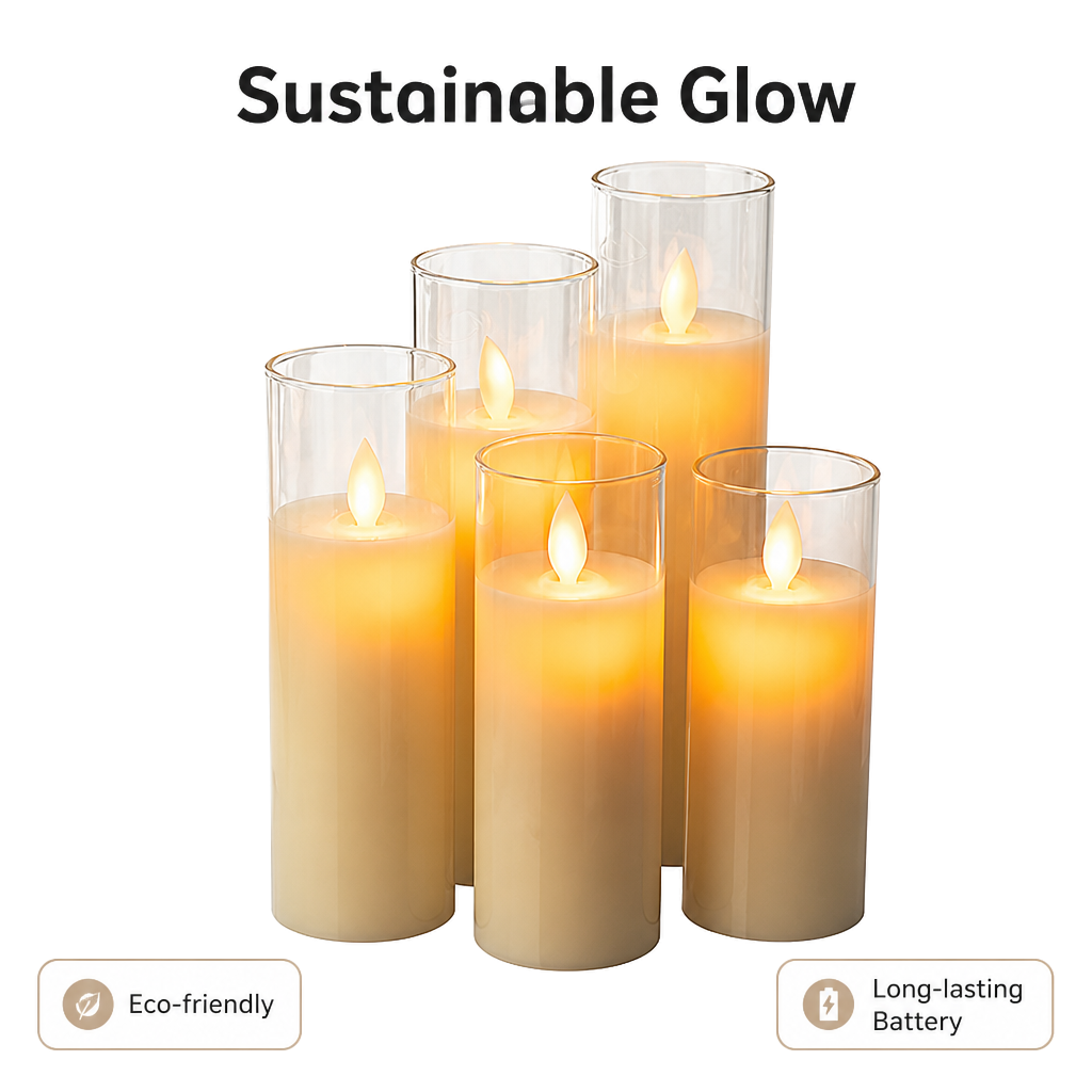 Elegant LED Candle Set (Set Of 3 Pcs)