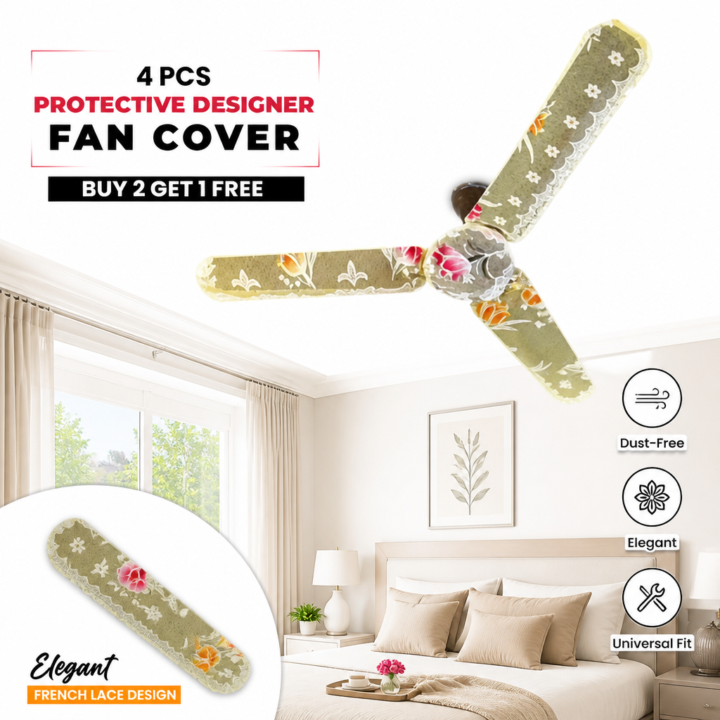 Protective French Lace Fan Cover Set