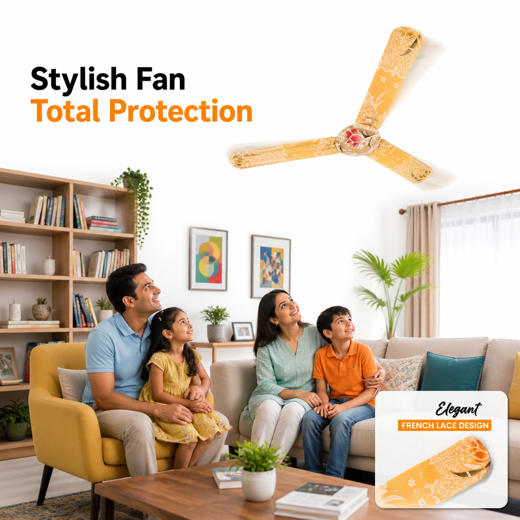 Protective French Lace Fan Cover Set