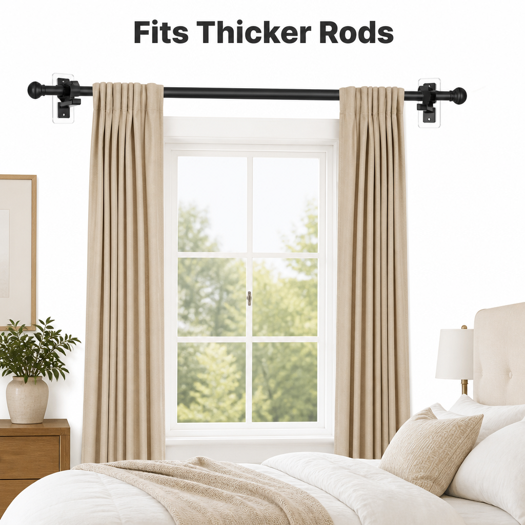 No Drill Curtain Rod Holders