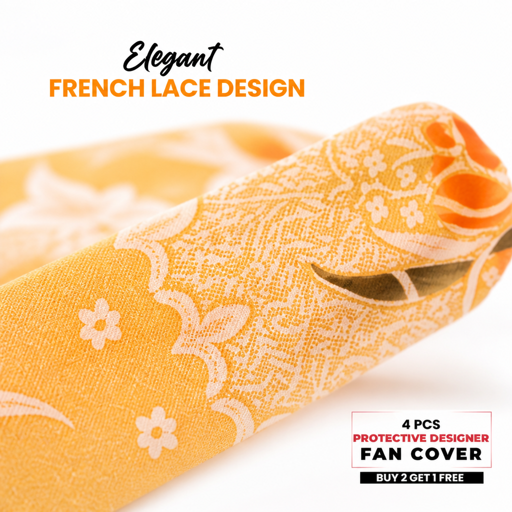 Protective French Lace Fan Cover Set