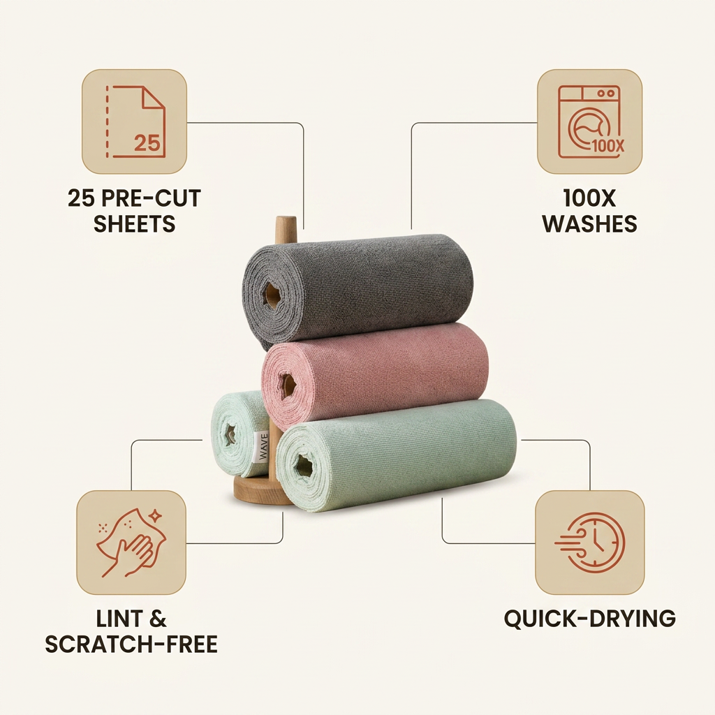 Microfiber Cleaning Cloth Roll
