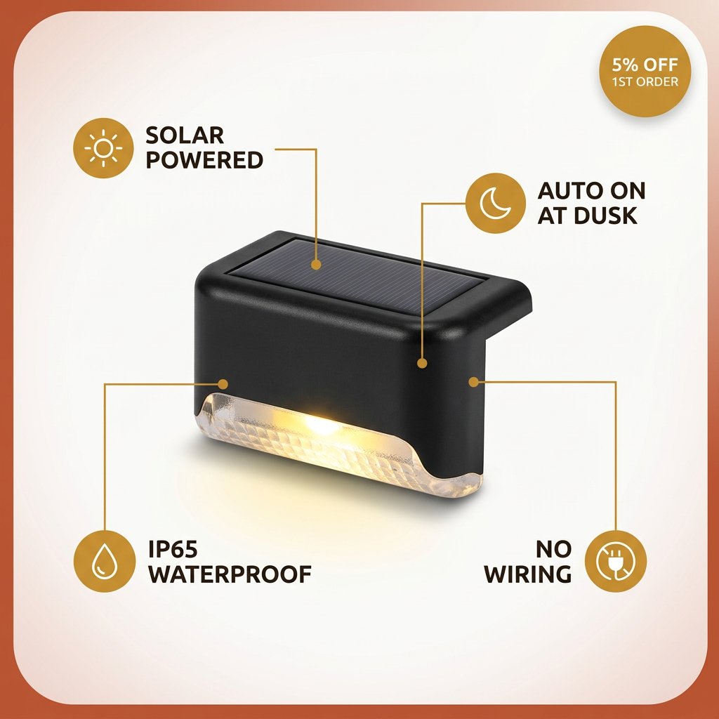 Solar-Powered Deck Light(4 Pcs)